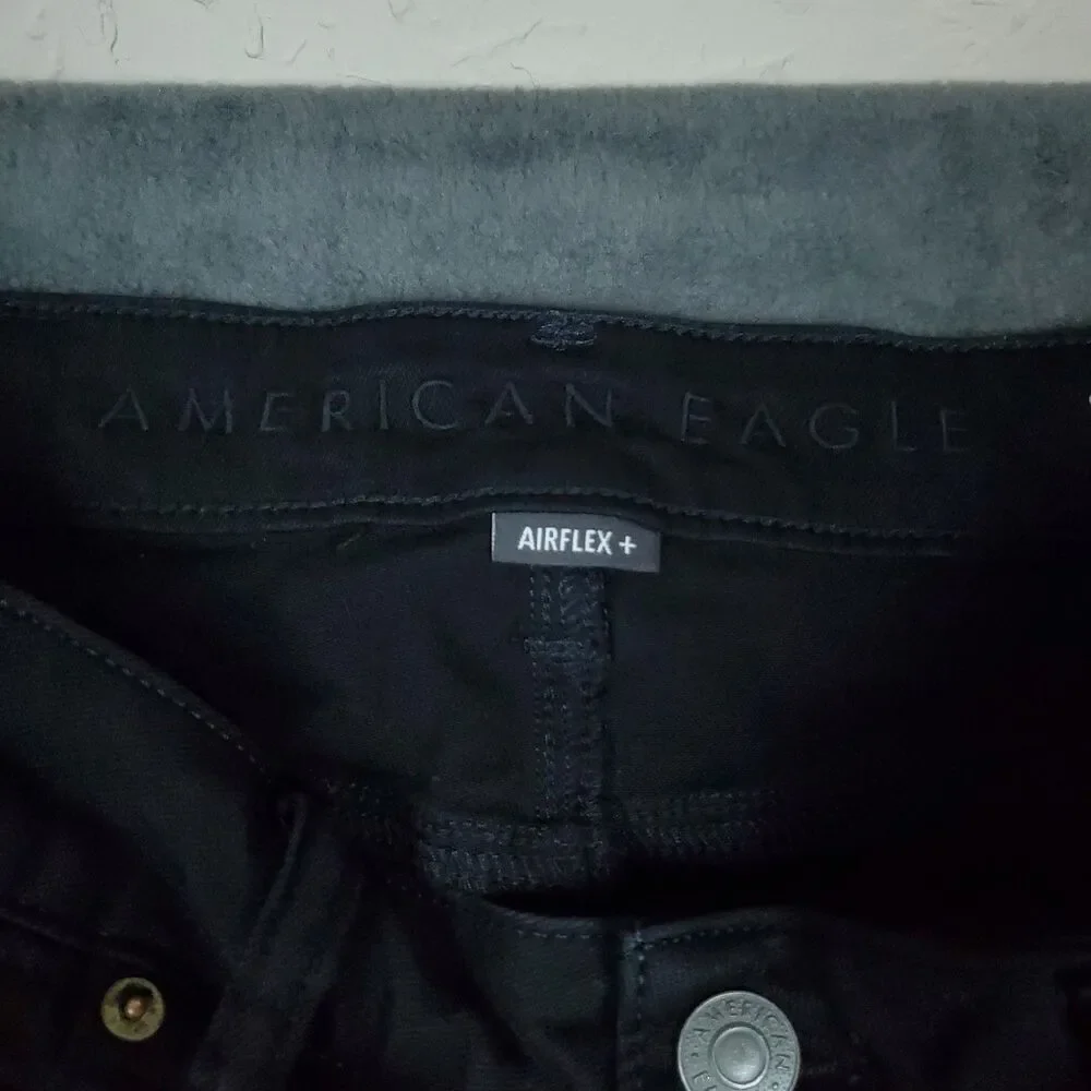 American Eagle Jeans Mens 32x34 Black Airflex+ Distressed Stretch Skinny Pants